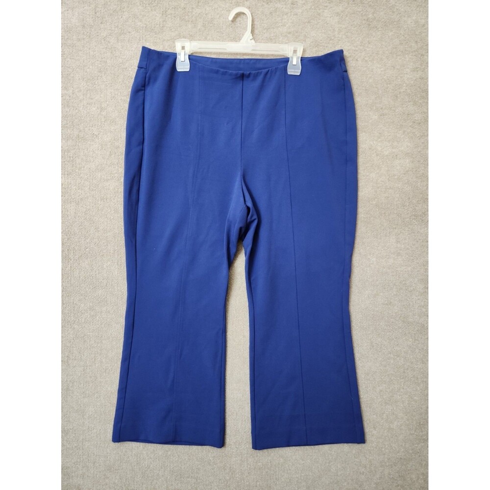 Chicos Lightweight Juliet Flared Ankle Pants Women 3 US 16 Blue Pull On Slimming
